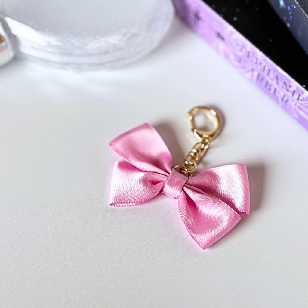 推し色 リボン バッグチャーム キーホルダー ピンク 桃色 pink