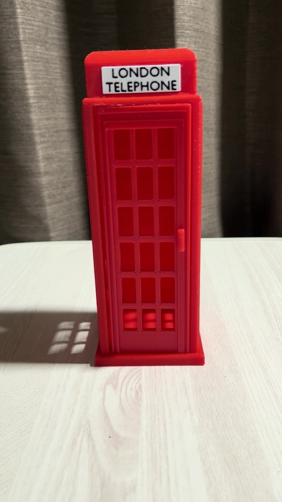 イギリスの赤い電話ボックス貯金箱【3Dデータ】