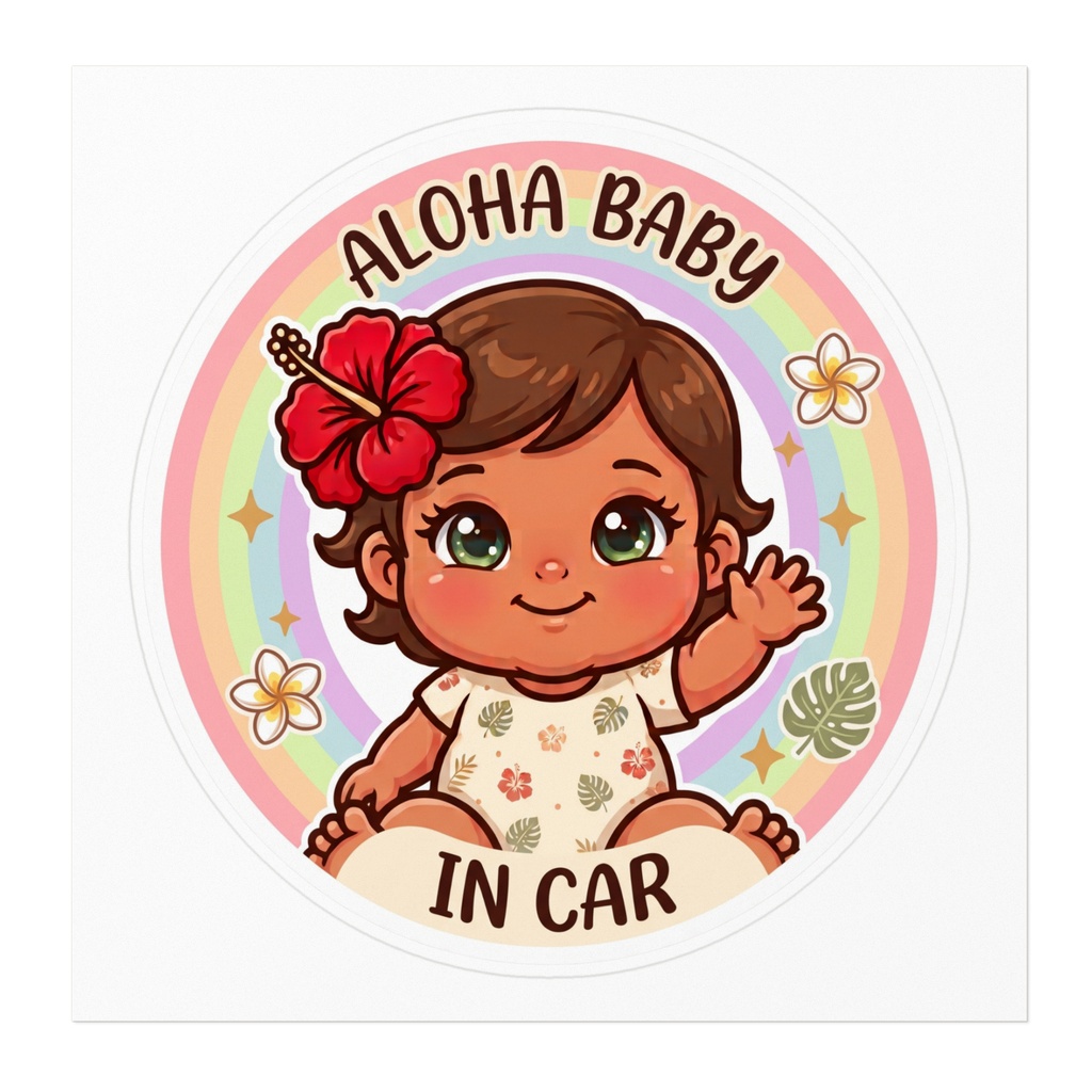 ALOHA BABY IN CAR|女の子|ハワイアン カーステッカー