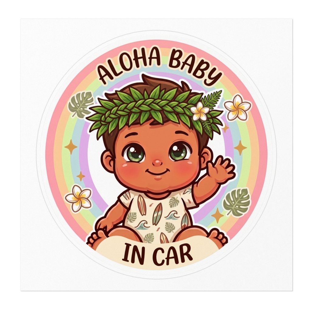 ALOHA BABY IN CAR|男の子|ハワイアン カーステッカー