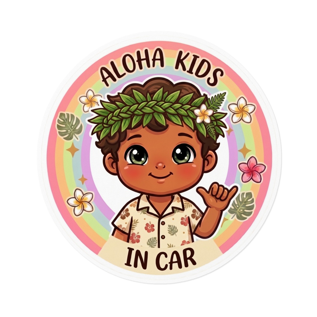 ALOHA KIDS IN CAR｜男の子｜ハワイアン カーステッカー