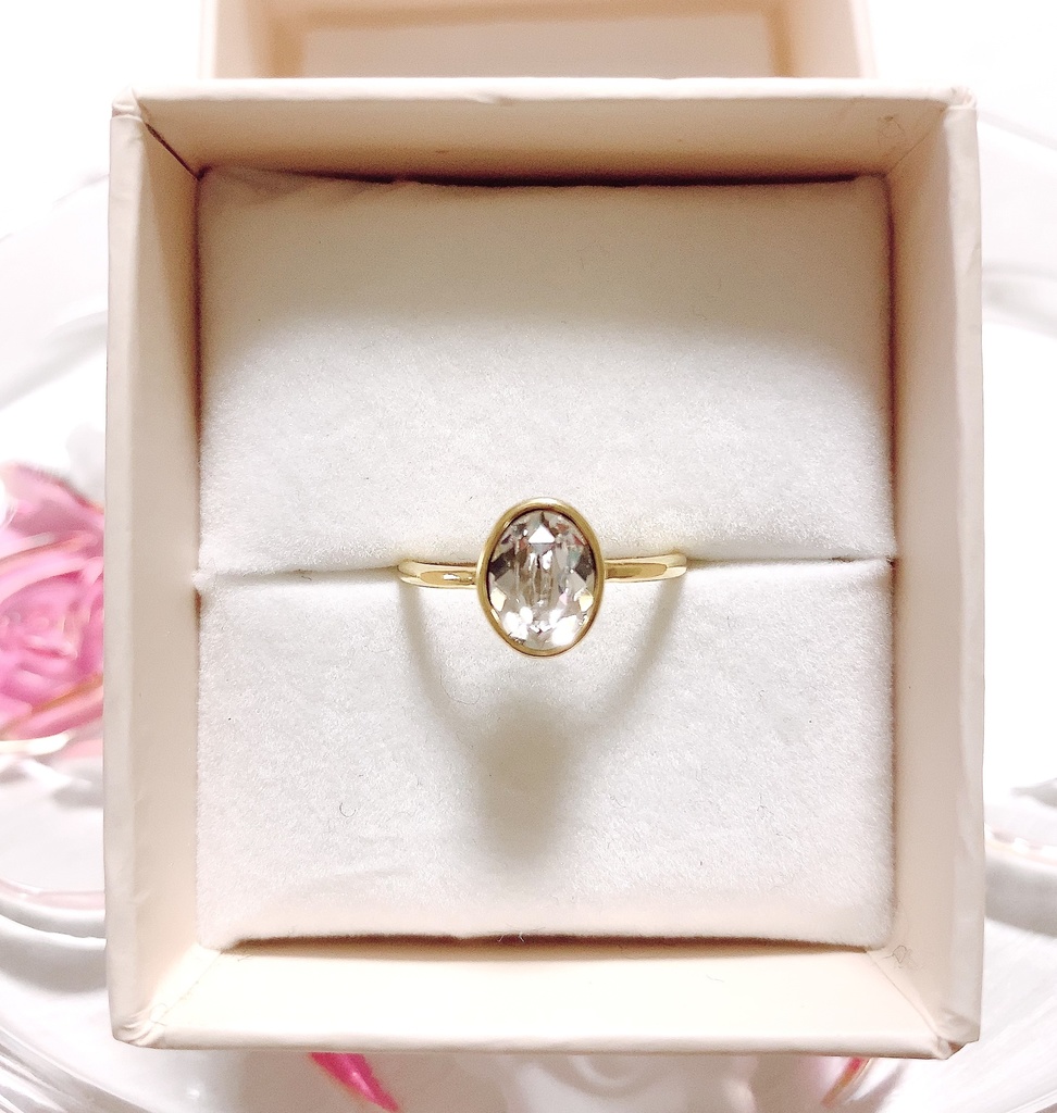 推しからのエンゲージリング スワロフスキー ストーンリング