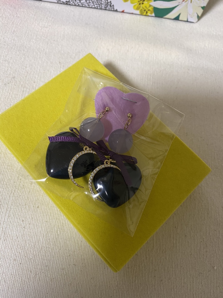 パープルムーンイヤアクセ ピアス イヤリング