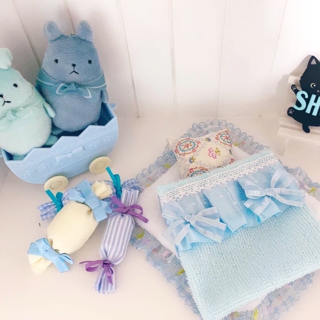 ぬい用 マスコット用 パステルブランケットとクッションのセット