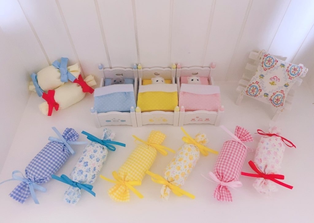 ぬい用 マスコット用 パステルブランケットとクッションのセット