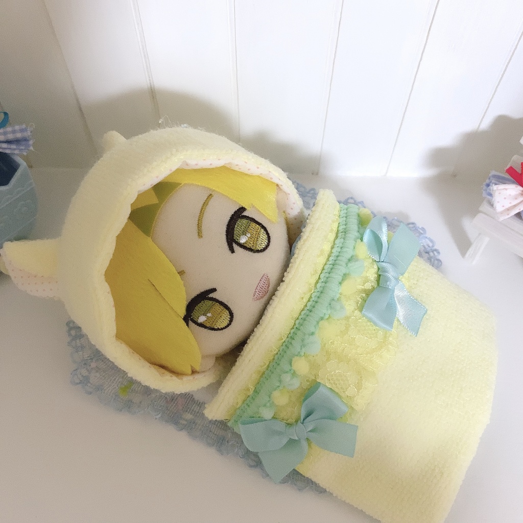 ぬい用 マスコット用 パステルブランケットとクッションのセット