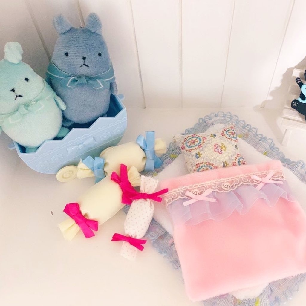 ぬい用 マスコット用 パステルブランケットとクッションのセット