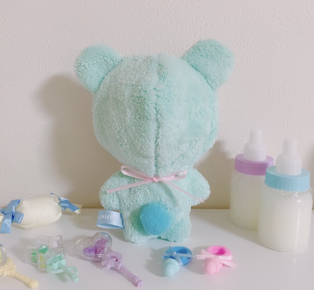BABY着ぐるみ ふわもこ メルヘンバージョン♡ 新色☆ ぬいぐるみ用 くま耳  衣装