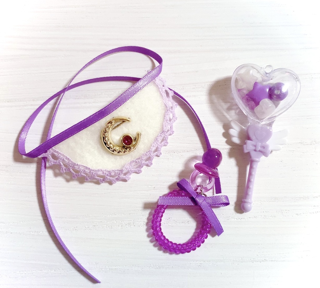 ぬいぐるみ マスコット ぬい用 小物 ガラガラ スタイ おしゃぶり BABYセット03 (商品紹介文のご確認をお願い致します)