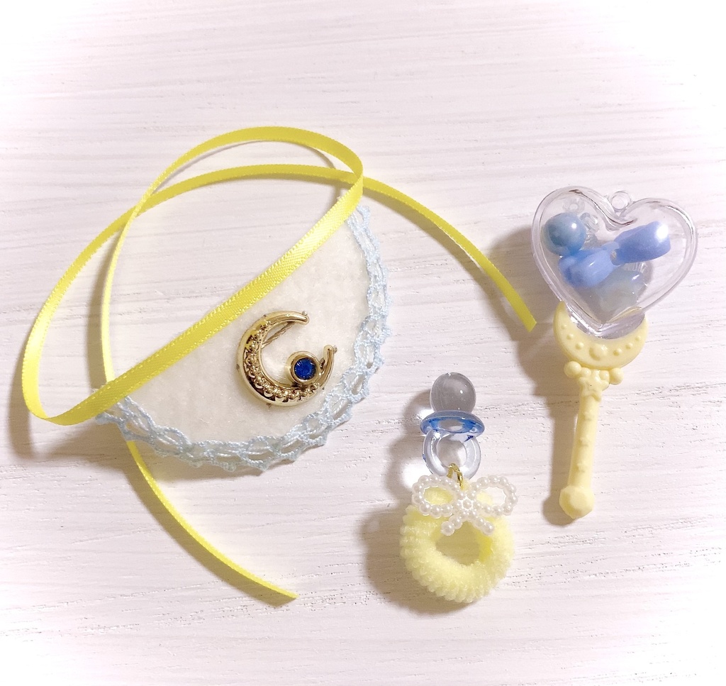 ぬいぐるみ マスコット ぬい用 小物 ガラガラ スタイ おしゃぶり BABYセット03 (商品紹介文のご確認をお願い致します)