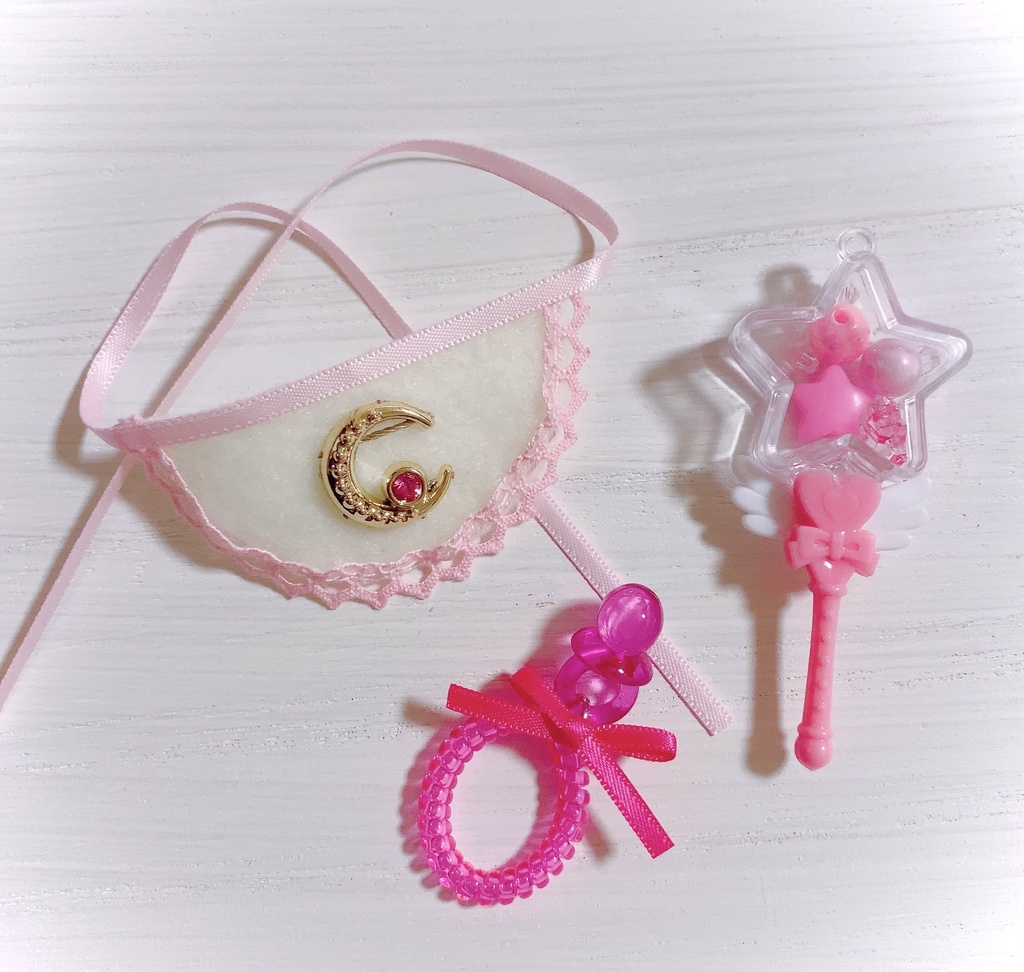 ぬいぐるみ マスコット ぬい用 小物 ガラガラ スタイ おしゃぶり BABYセット03 (商品紹介文のご確認をお願い致します)