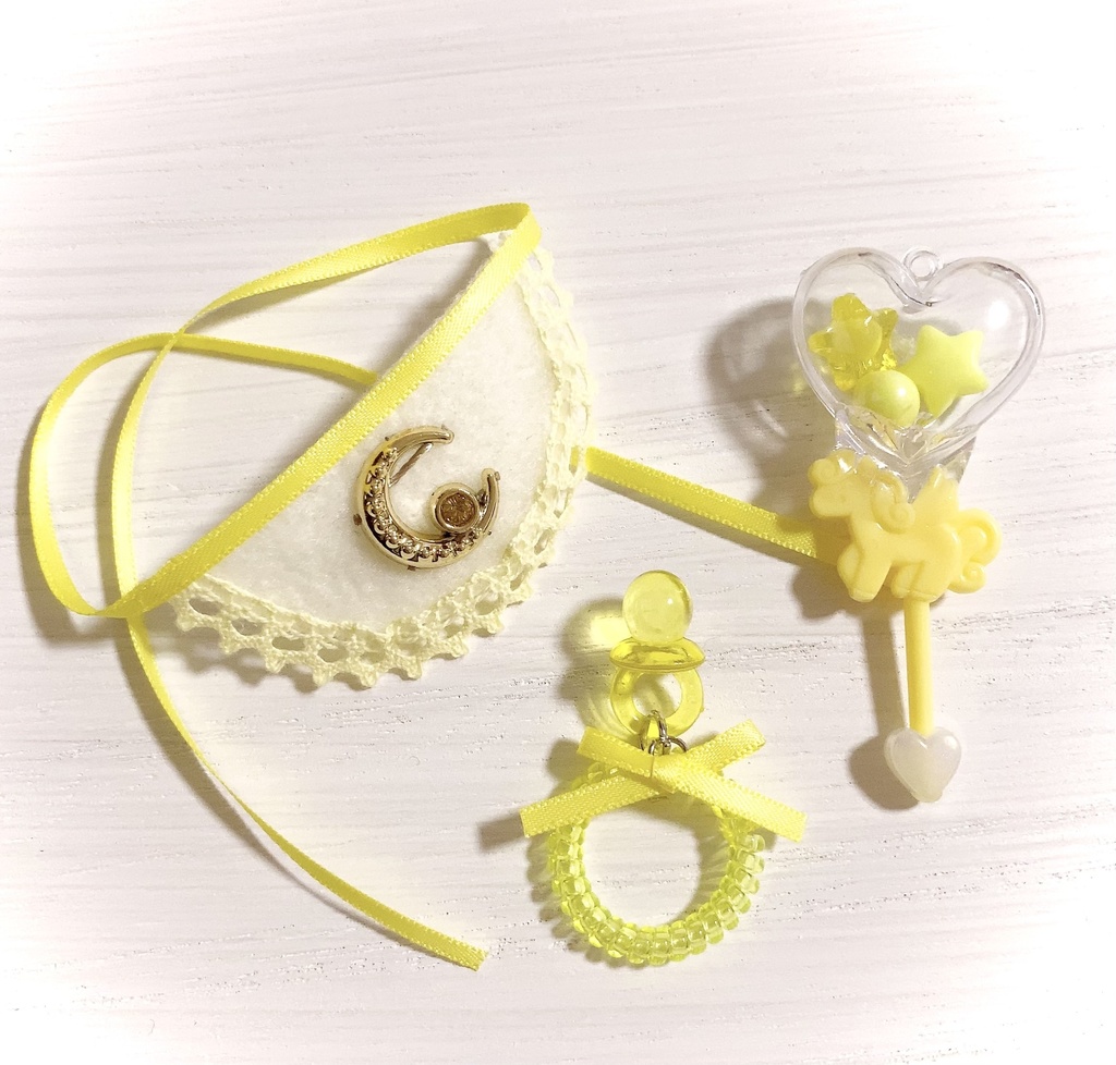 ぬいぐるみ マスコット ぬい用 小物 ガラガラ スタイ おしゃぶり BABYセット03 (商品紹介文のご確認をお願い致します)