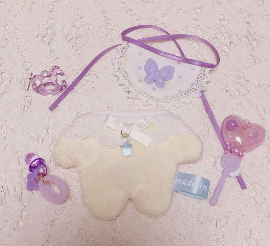 ぬいぐるみ マスコット ぬい用 小物 ガラガラ スタイ おしゃぶり BABYセット04 (ご注文前に商品紹介ページの内容をご一読下さいませ)