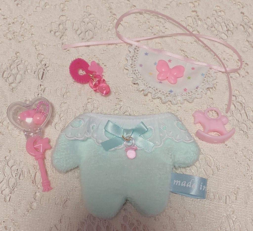 ぬいぐるみ マスコット ぬい用 小物 ガラガラ スタイ おしゃぶり BABYセット04 (ご注文前に商品紹介ページの内容をご一読下さいませ)