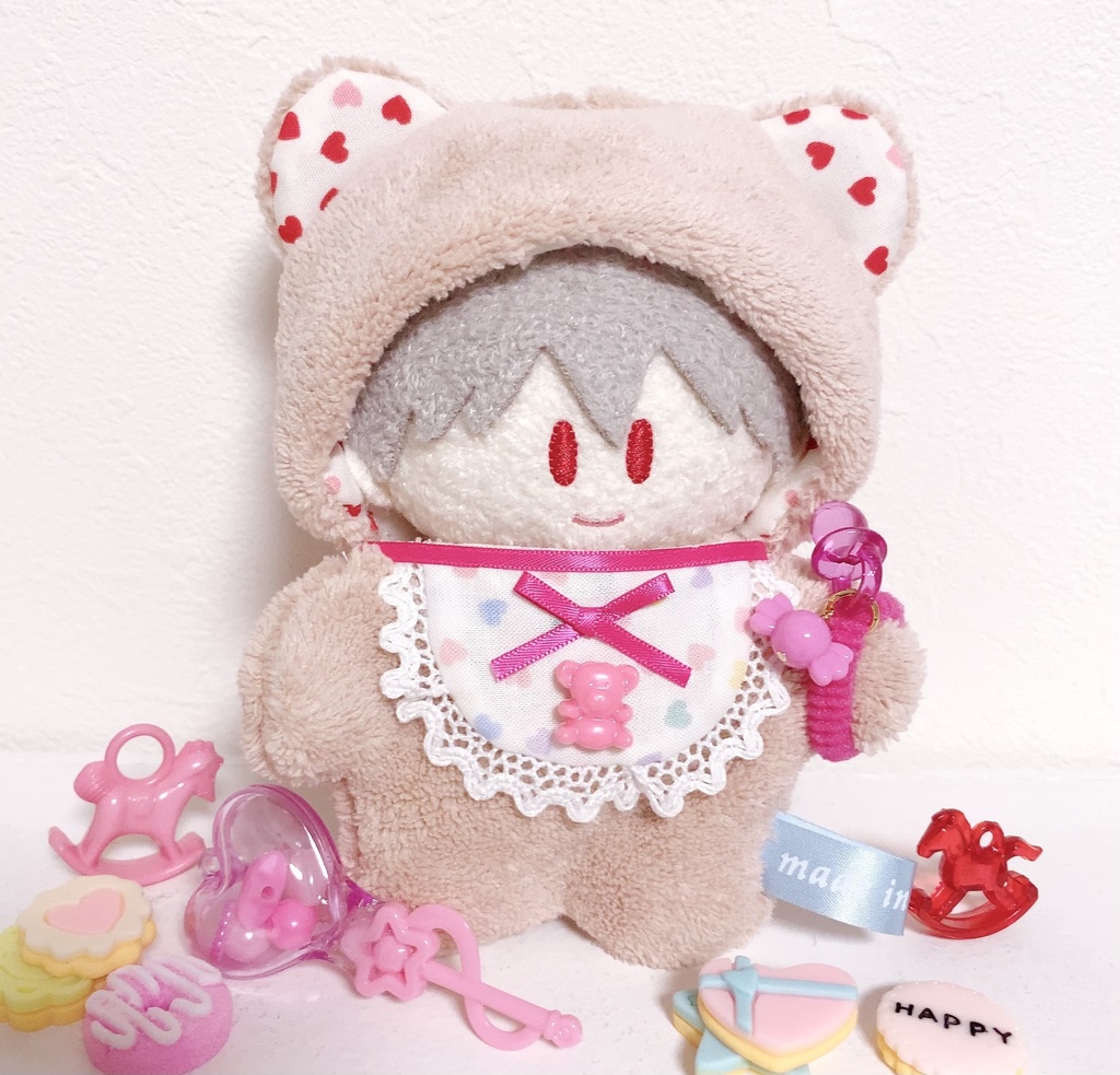 ぬいぐるみ マスコット ぬい用 小物 ガラガラ スタイ おしゃぶり BABYセット04 (ご注文前に商品紹介ページの内容をご一読下さいませ)