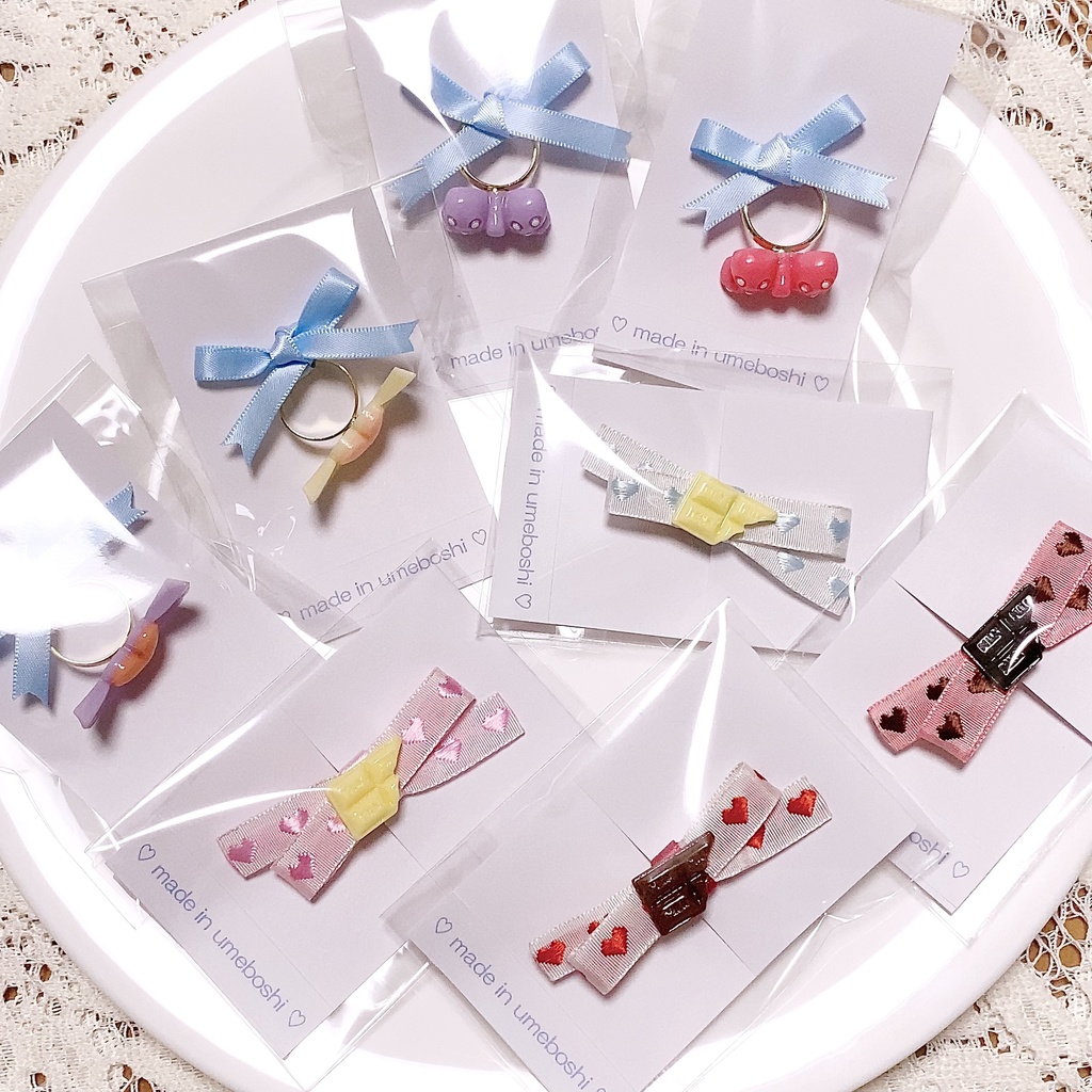 Happy sweets アクセサリー~チョコリボンクリップ・マカロンカラーリング