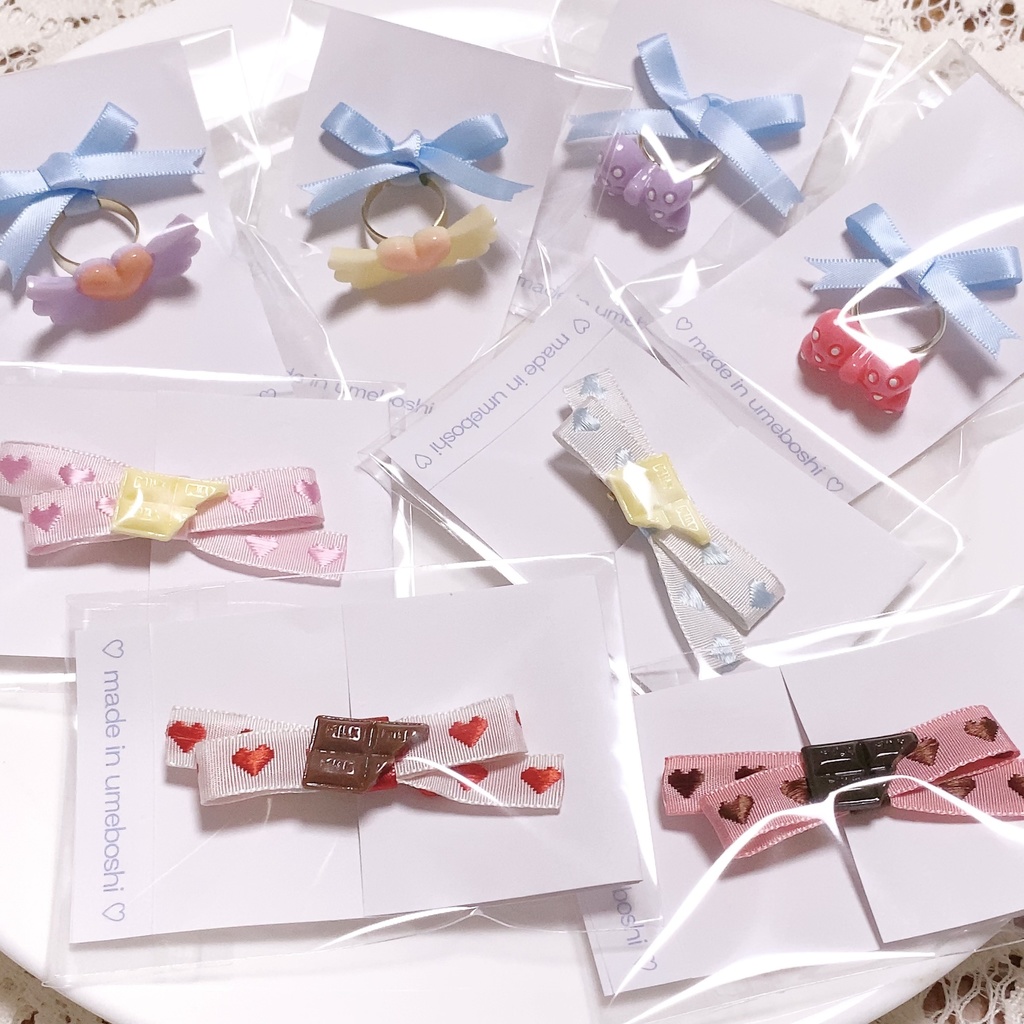 Happy sweets アクセサリー~チョコリボンクリップ・マカロンカラーリング