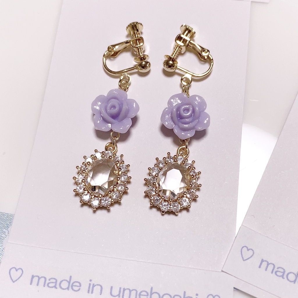 Fata dei fiori〜かわいい苺とお花の妖精さんイヤアクセサリー