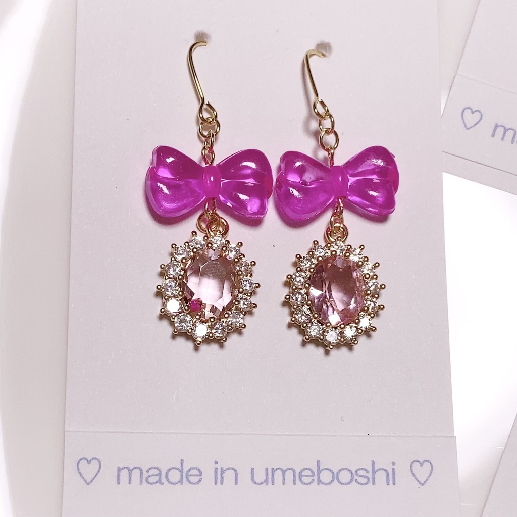 Fata dei fiori〜かわいい苺とお花の妖精さんイヤアクセサリー