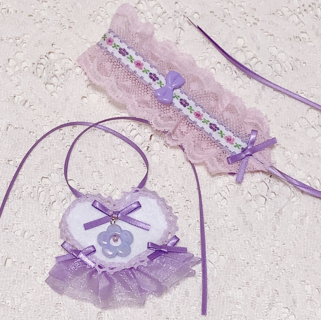 お花のヘッドドレスとハートのエプロンのかわいいお花の妖精さんセット