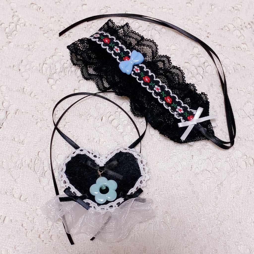 お花のヘッドドレスとハートのエプロンのかわいいお花の妖精さんセット