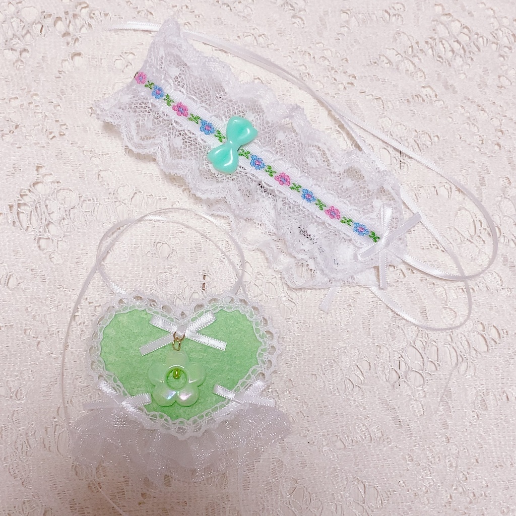 お花のヘッドドレスとハートのエプロンのかわいいお花の妖精さんセット