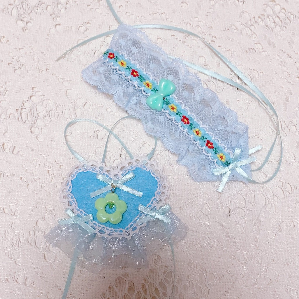 お花のヘッドドレスとハートのエプロンのかわいいお花の妖精さんセット