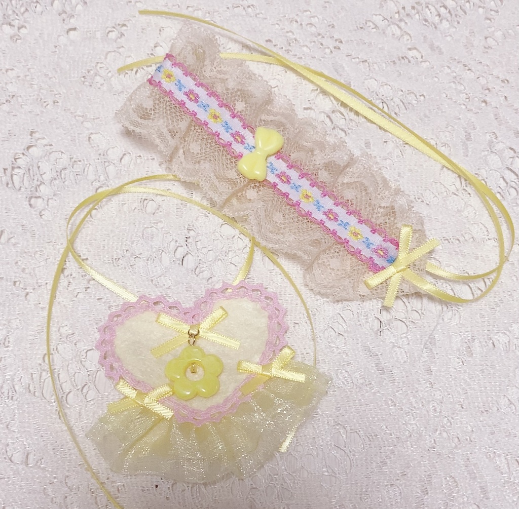 お花のヘッドドレスとハートのエプロンのかわいいお花の妖精さんセット