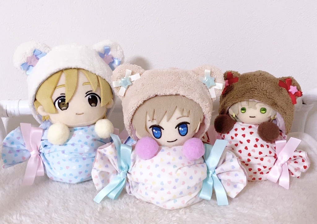 ボンボン♡ヌヌース ~飴玉とくまさんの着ぐるみ風ぬいぐるみスタンド~