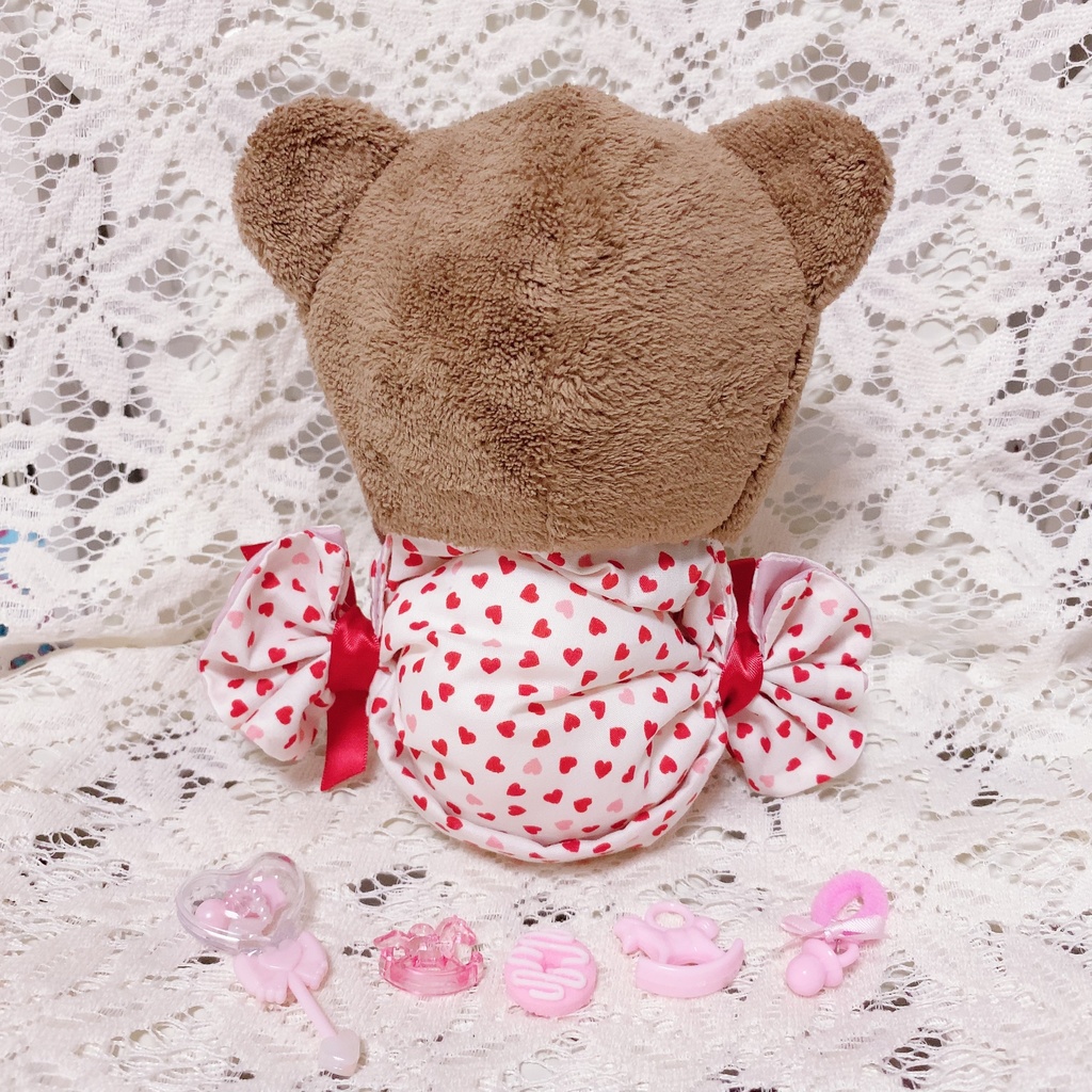 ボンボン♡ヌヌース ~飴玉とくまさんの着ぐるみ風ぬいぐるみスタンド~