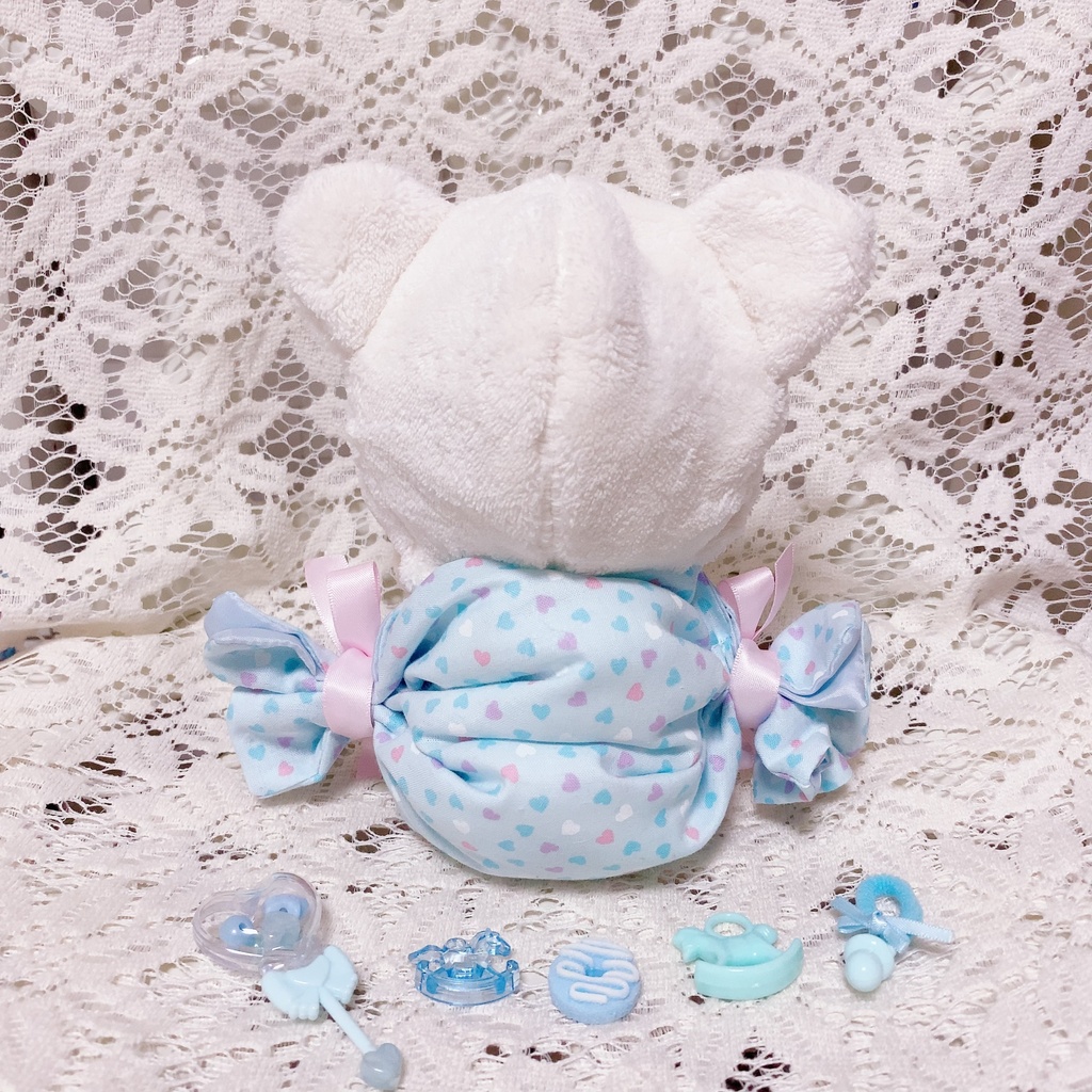 ボンボン♡ヌヌース ~飴玉とくまさんの着ぐるみ風ぬいぐるみスタンド~