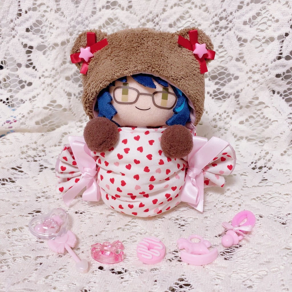 ボンボン♡ヌヌース ~飴玉とくまさんの着ぐるみ風ぬいぐるみスタンド~