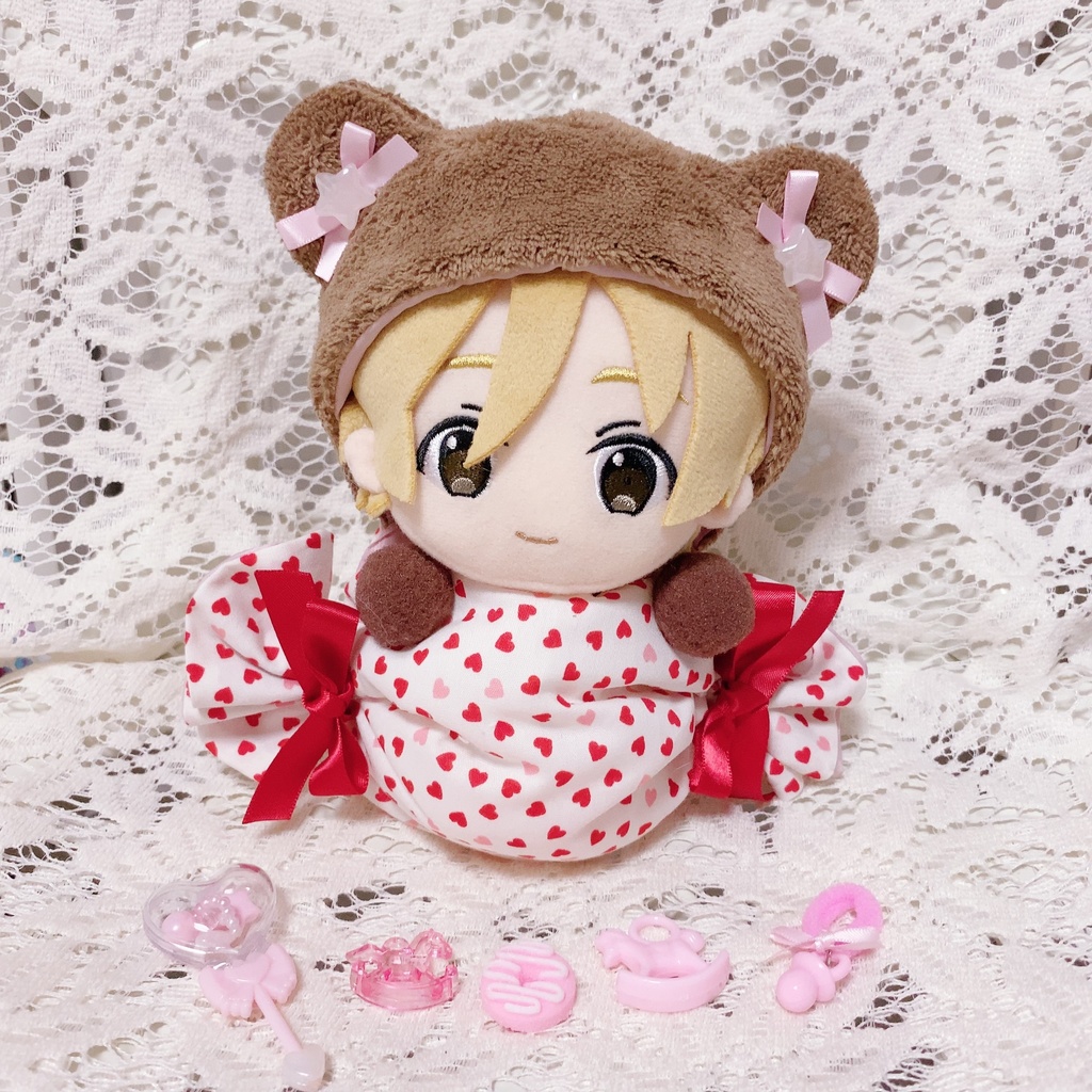 ボンボン♡ヌヌース ~飴玉とくまさんの着ぐるみ風ぬいぐるみスタンド~