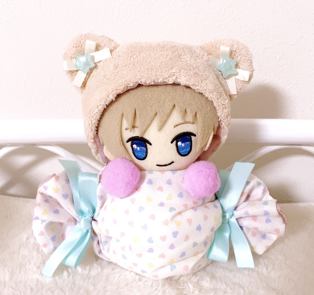 ボンボン♡ヌヌース ~飴玉とくまさんの着ぐるみ風ぬいぐるみスタンド~