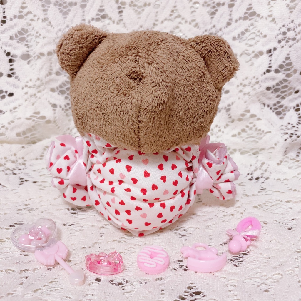 ボンボン♡ヌヌース ~飴玉とくまさんの着ぐるみ風ぬいぐるみスタンド~