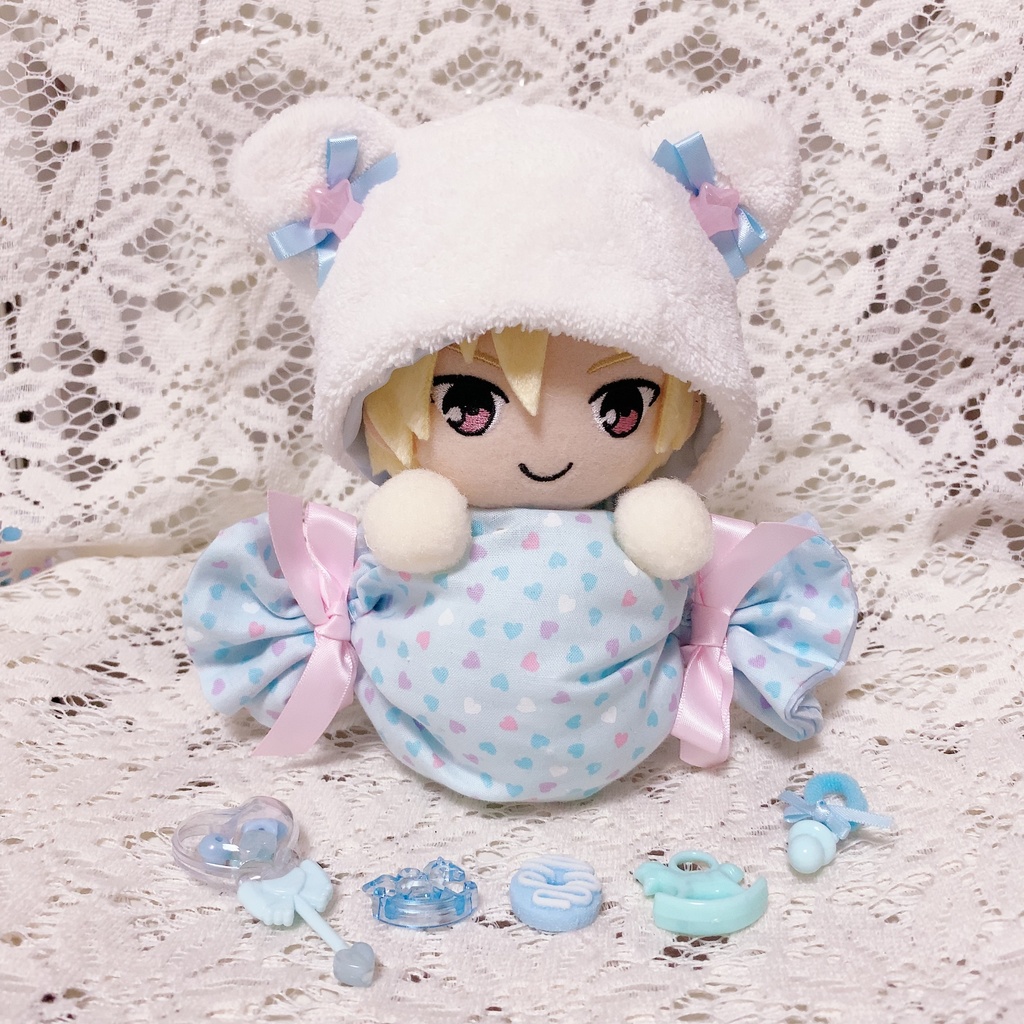 ボンボン♡ヌヌース ~飴玉とくまさんの着ぐるみ風ぬいぐるみスタンド~