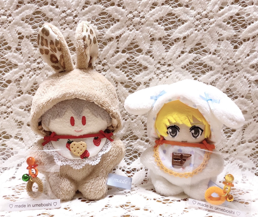 お楽しみ♡BABYセット ガチャ ~ぬいぐるみ マスコット 人形用 スタイ・おしゃぶり のセット~ 第2弾!スイーツバージョン♡