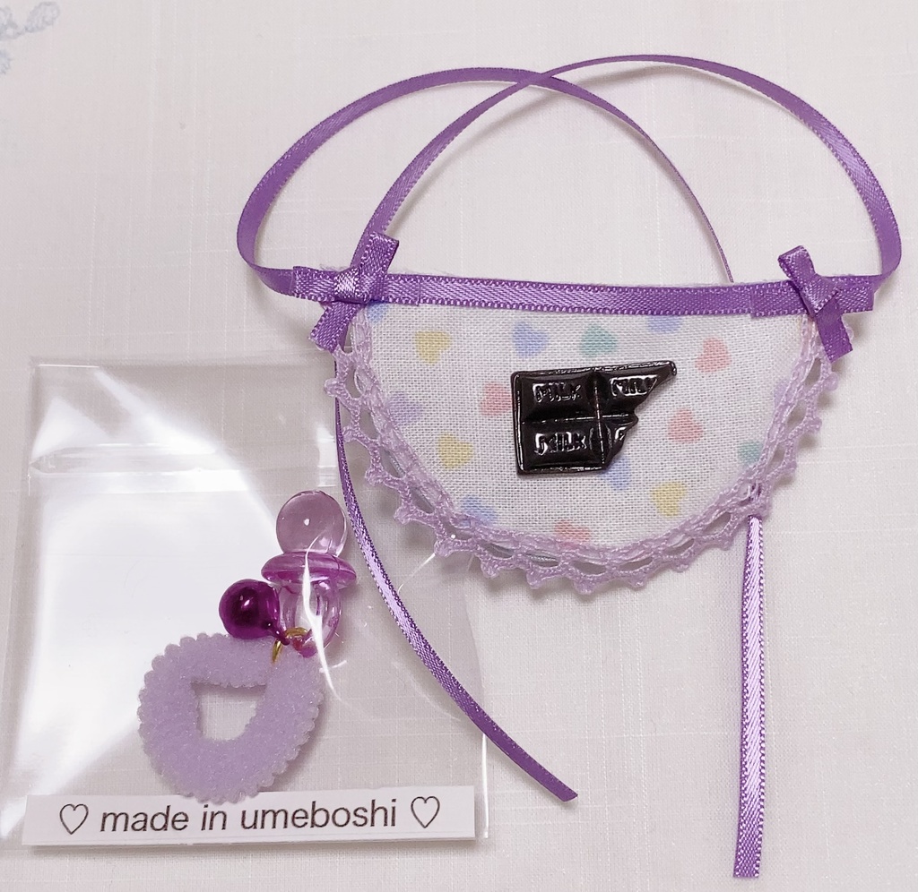 お楽しみ♡BABYセット ガチャ ~ぬいぐるみ マスコット 人形用 スタイ・おしゃぶり のセット~ 第2弾!スイーツバージョン♡