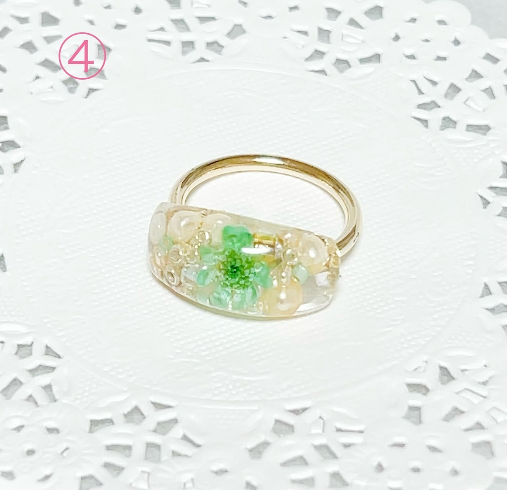 透明×推し色 レトロ リング