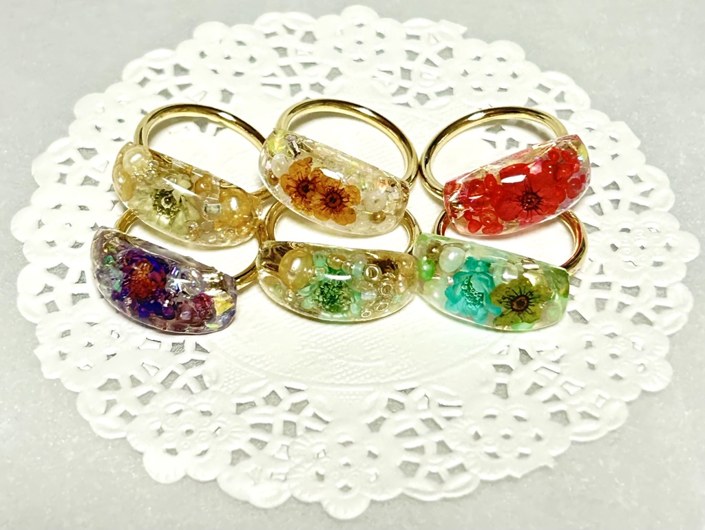 透明×推し色 レトロ リング