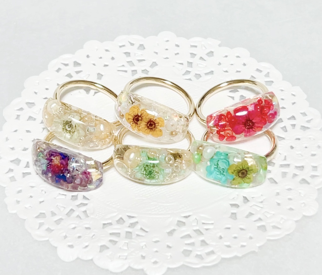 透明×推し色 レトロ リング