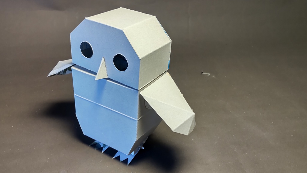 フクロウロボット紙工作