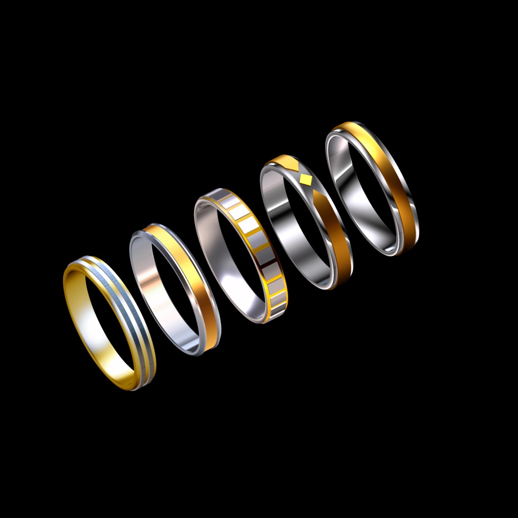 【VRChat想定】Simple Ring Set 01