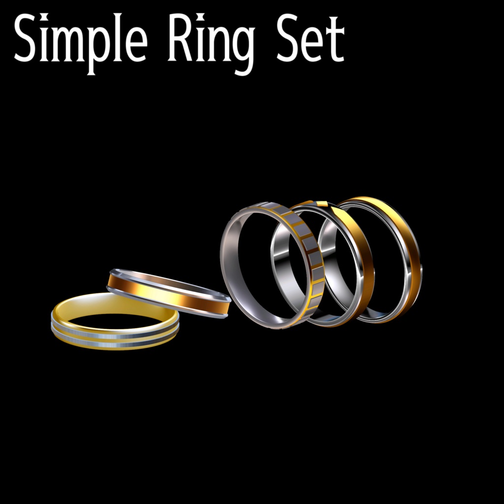 【VRChat想定】Simple Ring Set 01