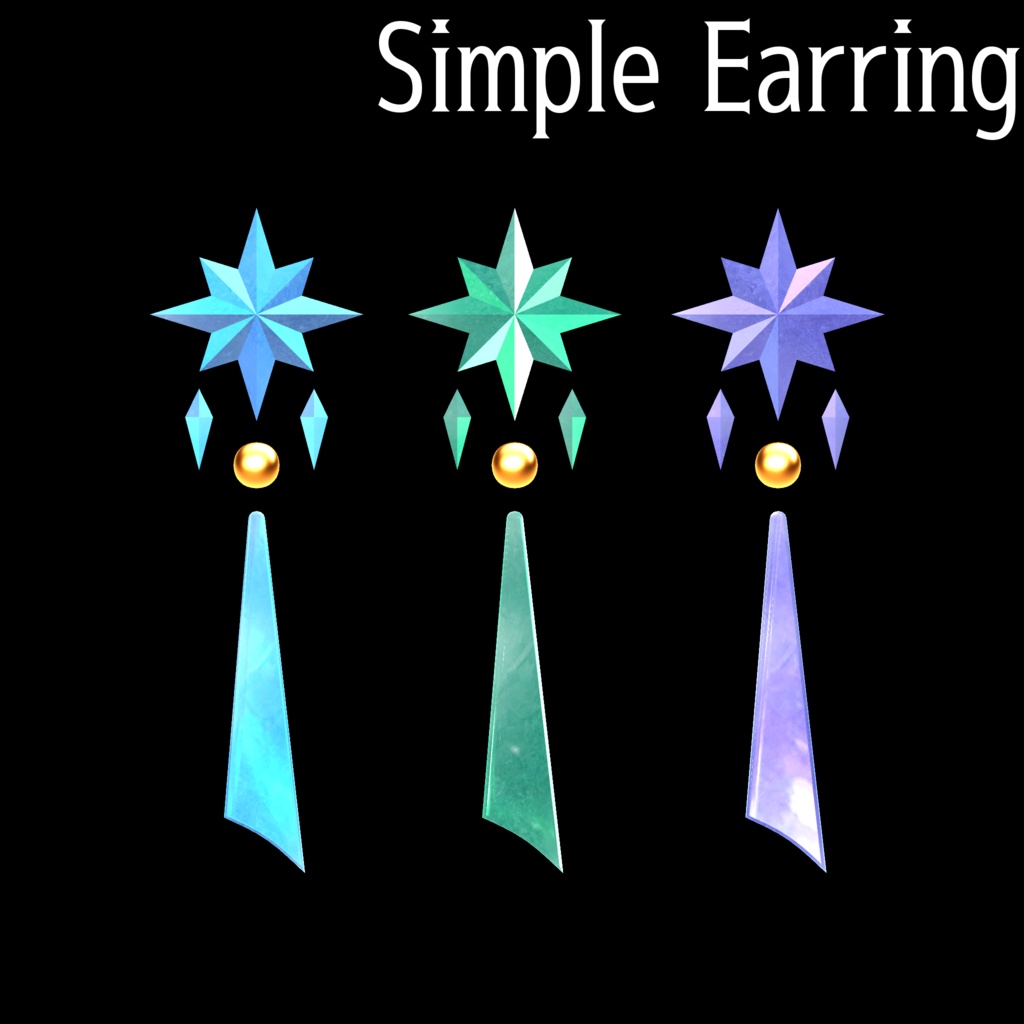 【VRChat想定】simple earring 01