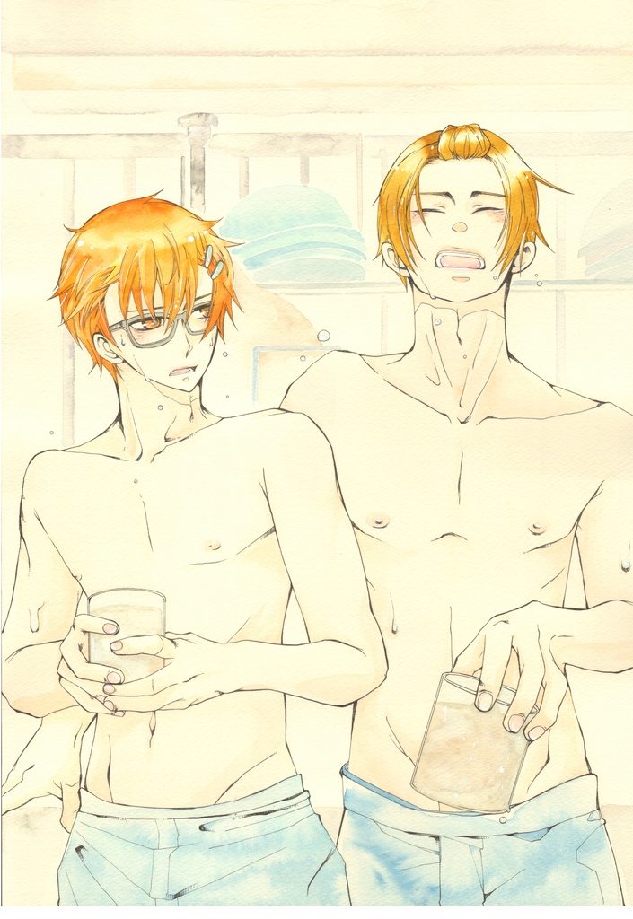 水彩画［ 兄弟両面ポストカード ］３種セット