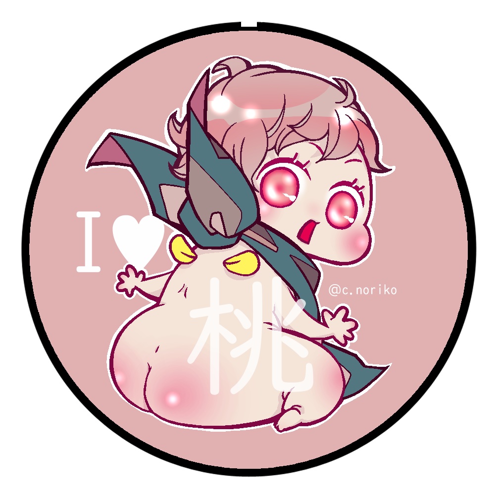 めがたん缶バッジ②『I love 桃』