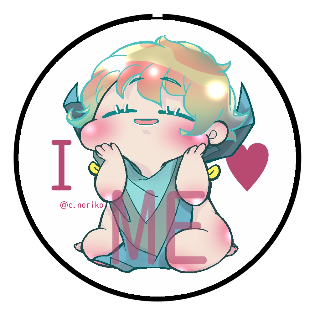 めがたん缶バッジ③『I love ME』