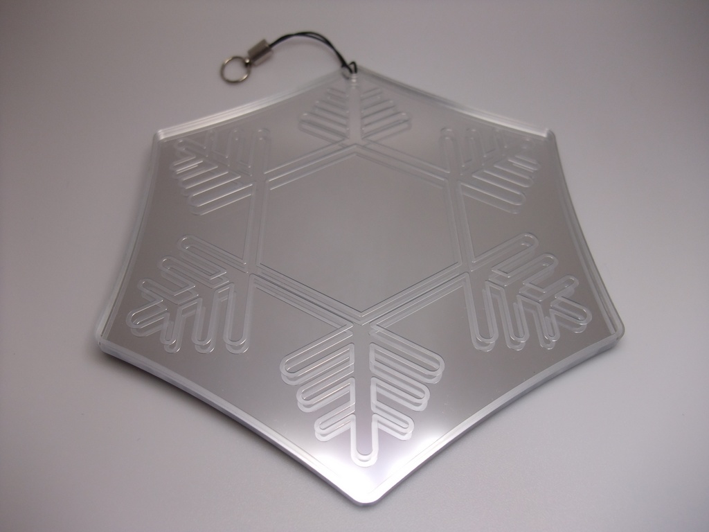 M-002　アクリルミラー 雪結晶イメージ ストラップアクセサリー