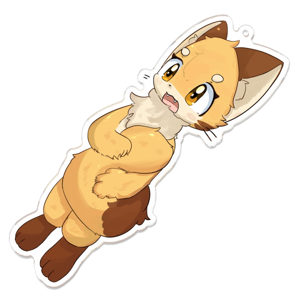 (旧デザイン)自分のしっぽを抱いてもふもふしているカテラくんのアクリルキーホルダー